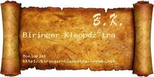 Biringer Kleopátra névjegykártya